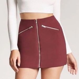 FOREVER 21 maroon zipper skirt
